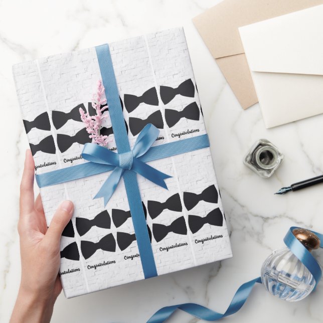 Svarta blanksteg på vitt med utbytbar Hälsning Presentpapper (Gifting)
