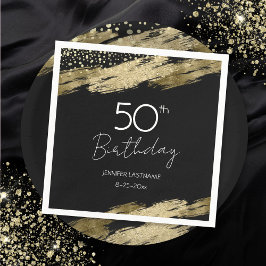 Svarta blöjor i Guld 50:e Födelsedagsfesten Pappersservett