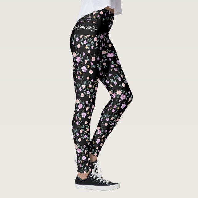 Svarta blommans dam leggings (Höger)