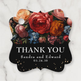 Svarta Blommigten Botaniska Moody Bröllop Tack Gåvor Etiketter