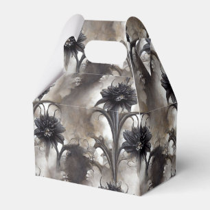 Svarta blommor i gotisk stil presentaskar