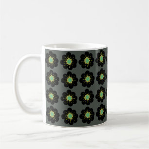 Svarta blommor kaffemugg