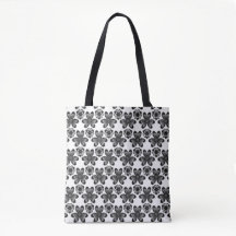 svarta blommor tote bags.