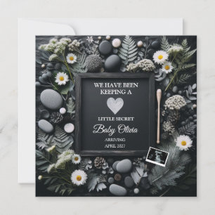 Svarta Boho-Gravid Meddelande med Sonogram