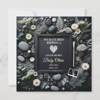 Svarta Boho-Gravid Meddelande med Sonogram