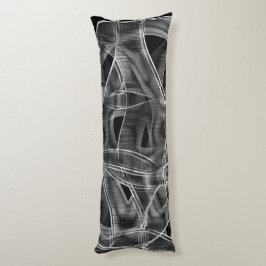 Svarta böjda band, markerade linjer i relief kroppskudde