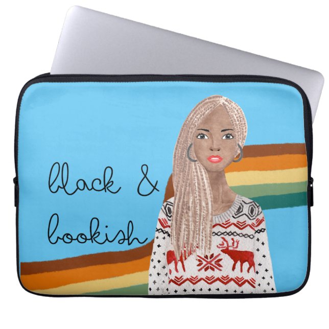Svarta Bok Älskare Laptop Fodral (Framsidan)