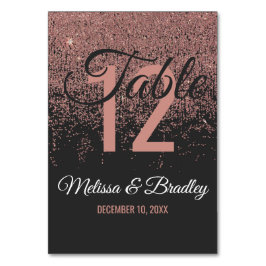 Svarta Bordsnummer i Ro Guld Glitter