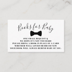 Svarta Bow Tie-böcker för Baby Book Request-kort Tilläggskort