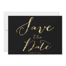 Svarta bröllop Save The Date-kort Elegant