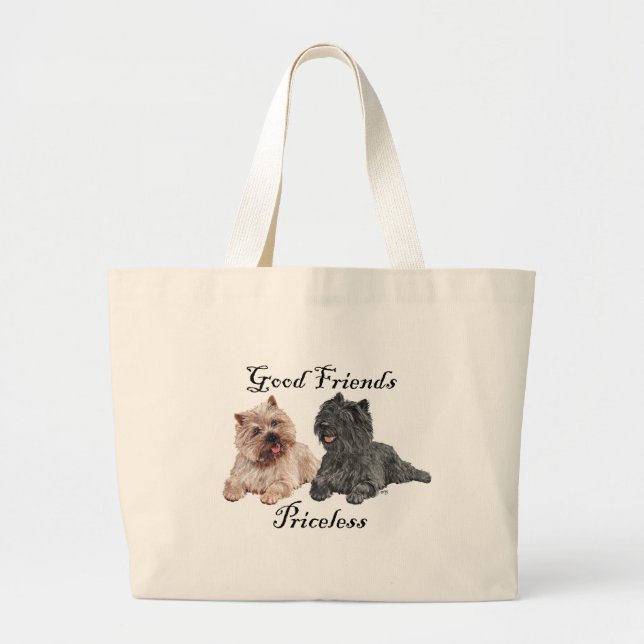Svarta & Bruna Cairn Terriers Jumbo Tygkasse (Framsidan)