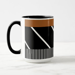Svarta, bruna och vita Mugg - Chic i Rand