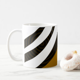 Svarta Bruna Vita Ränder Kaffemugg