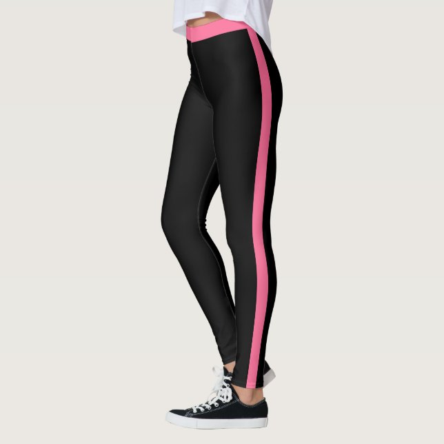 Svarta byxor med rosa sidostripe välj dina färger (Vänster)