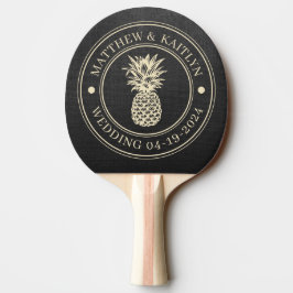 Svarta Canvas Pineapple Bröllopsnamn Pingisracket