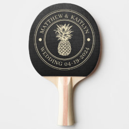 Svarta Canvas Pineapple Bröllopsnamn Pingisracket