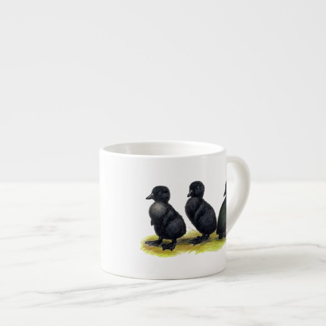 Svarta Cayugaankungar Espressomugg (Framsida höger)