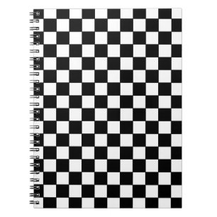 svarta check mönster anteckningsbok med spiral