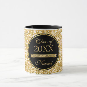 Svarta cirkeln guld Glitter Mugg