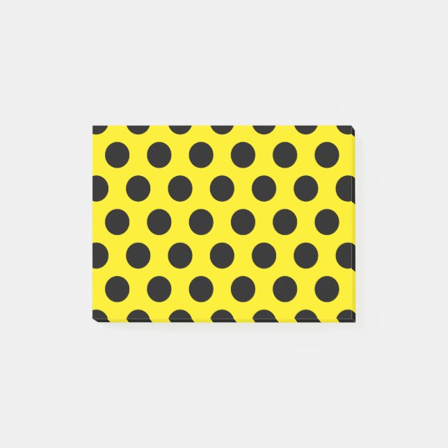 Svarta cirklar i Gultens bakgrund Post-it Block (Framsida)