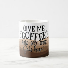svarta citattecken för roligt Ge me-kaffetypografi Kaffemugg