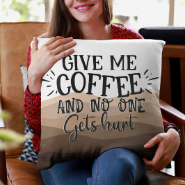 svarta citattecken för roligt Ge me-kaffetypografi Kudde