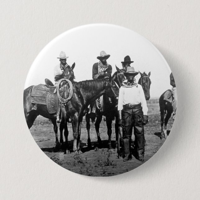 Svarta Cowboys på Bonham Texas 1890 Knapp (Framsida)