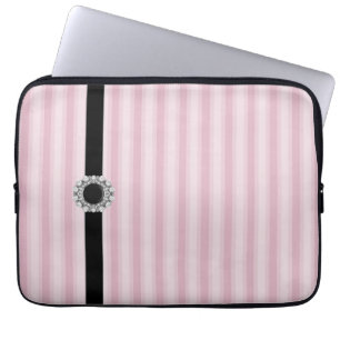 Svarta datorfodral med rosa ränder Diamond