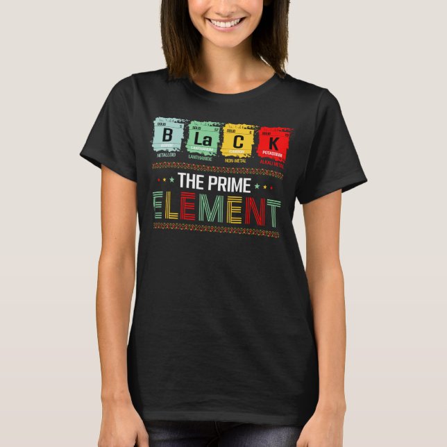 Svarta Det Primära Elementets Historiemånad T Shirt (Framsida)