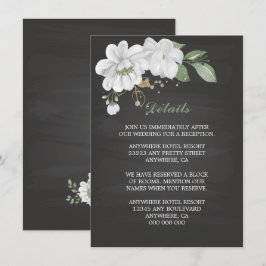 svarta detaljer för vita blommor, grön tilläggskort