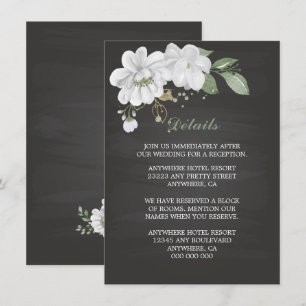svarta detaljer för vita blommor, grön tilläggskort