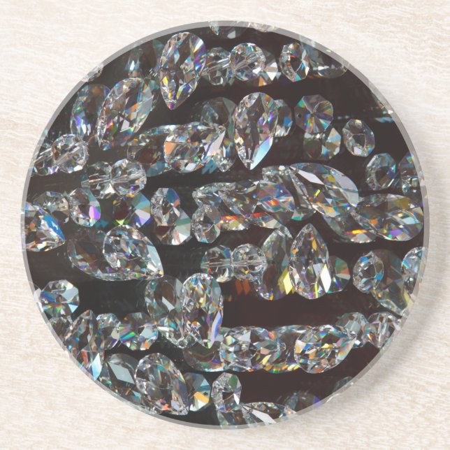Svarta Diamant Chrystal Abstrakt Mönster Gåvor Underlägg (Framsidan)