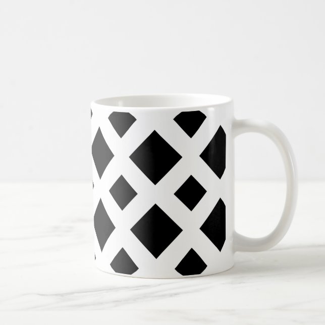 Svarta diamanter på vitt kaffemugg (Höger)