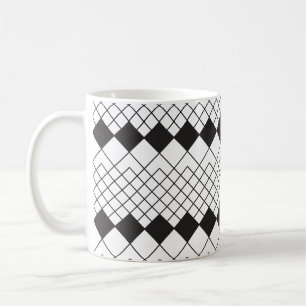 Svarta diamantformer mönster kaffemugg
