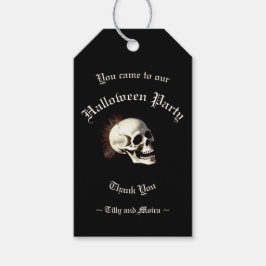 Svarta Döden Dansande Skelett Halloween Presentetikett