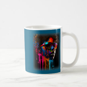 Svarta drottning melanin droppande konst svart för kaffemugg