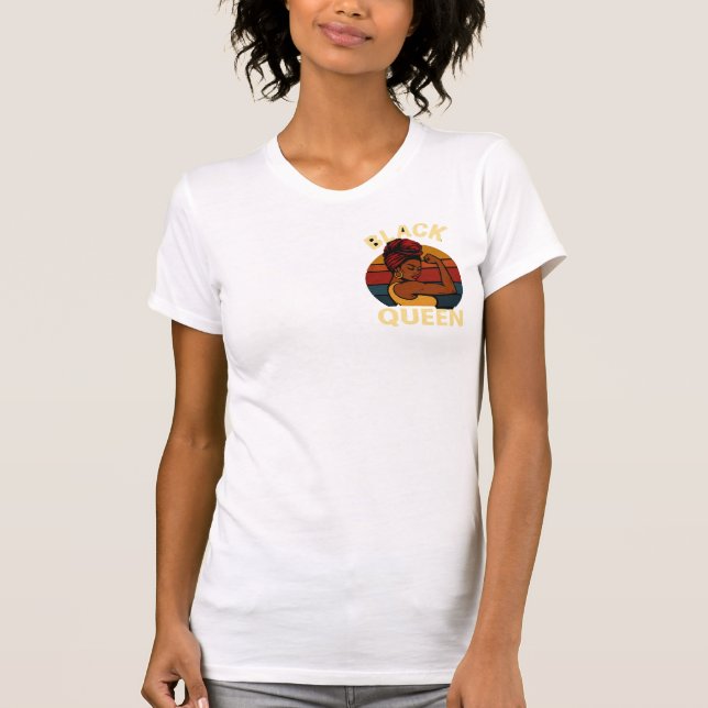 Svarta drottningliga rötter t shirt (Framsida)