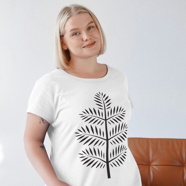 Svarta Eleganten Botaniska tropiska Gren Kvinnor T Shirt (Skapare uppladdad)