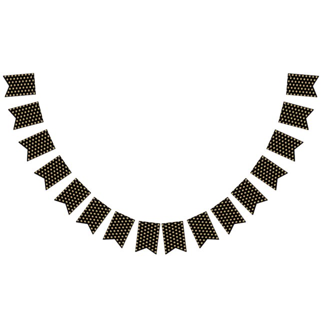 Svarta Eleganten Polka dots Mönster Chicen i Guld Vimplar (Alla)