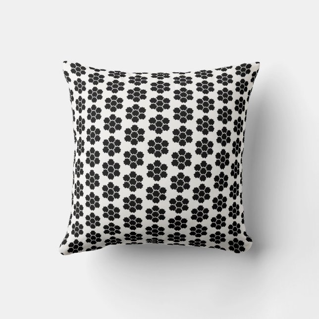 Svarta element Ornamental minimalistisk modern. Kudde (Baksida)