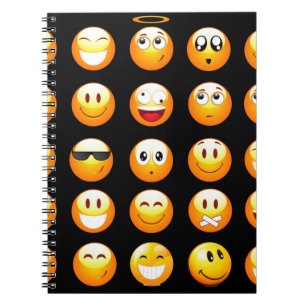 svarta emojis anteckningsbok
