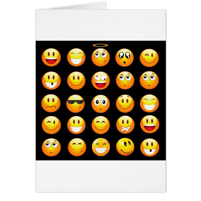 svarta emojis hälsningskort (Framsidan)