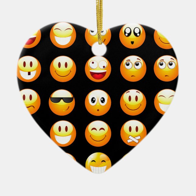svarta emojis julgransprydnad keramik (Framsidan)