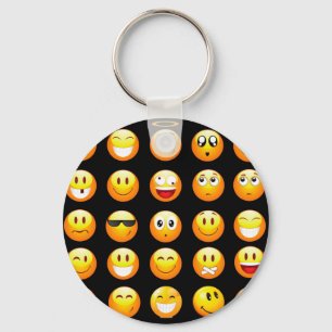 svarta emojis nyckelring