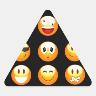 svarta emojis triangelformat klistermärke