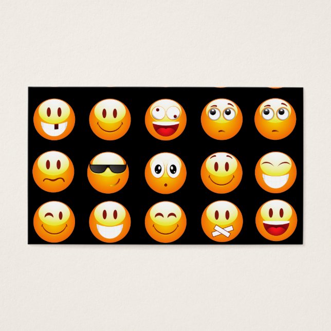 svarta emojis visitkort (Framsidan)