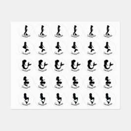 Svarta etiketter för sjöjungfru Party