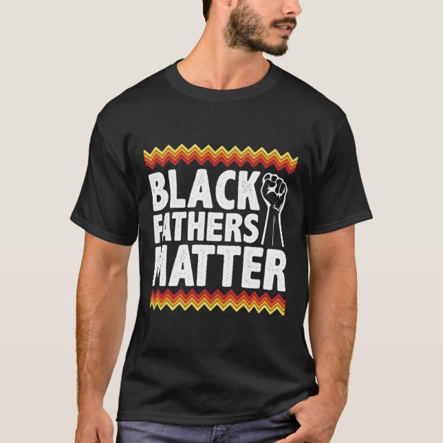 Svarta Far Matter Black Pappa Pride Historik månad T Shirt (Framsida)