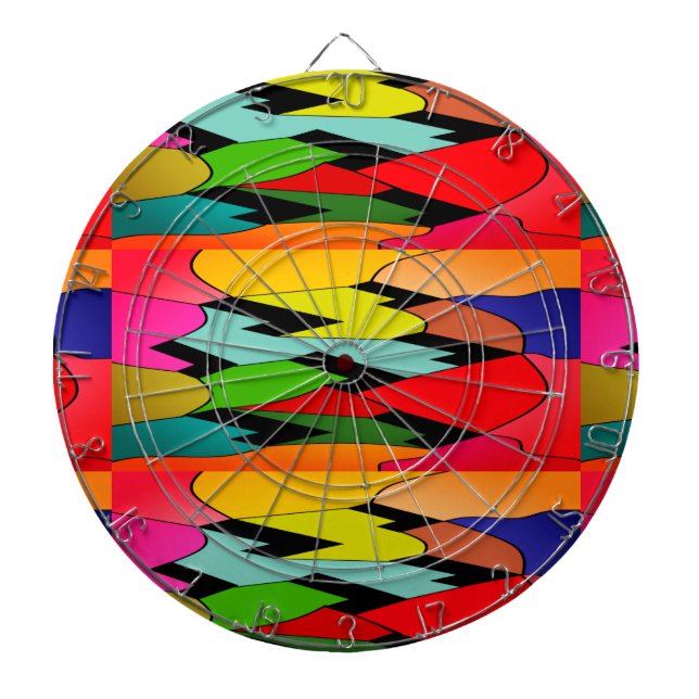 Svarta färg med konstdesign i mitten darttavla (Framsidan)