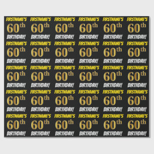 Svärta fauxen/efterföljdguld, "den 60th presentpapper